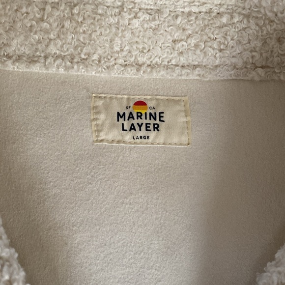 Marine Layer Quebec Sherpa Jacket in Antique White Sherpa - Picture 3 of 13